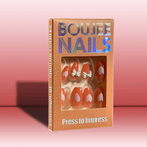 Love it | Press on Nails |  Heart Print Tie