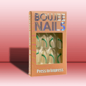 The 70’s Vibe  | Press on Nails | Green Swirls