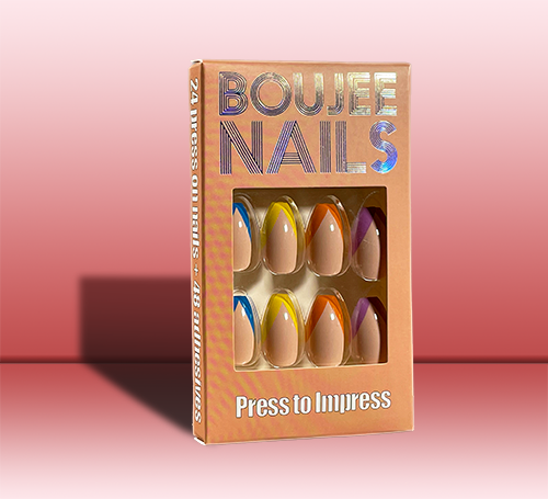 Feeling it  | Press on Nails |  Rainbow Tips