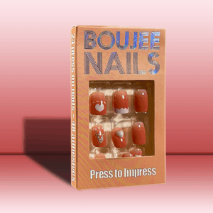 Love it | Press on Nails |  Heart Print& Decoration