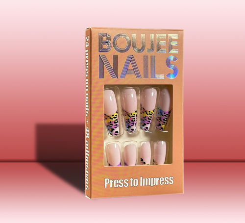 Coloured Instinct | Press on Nails | Animal Print