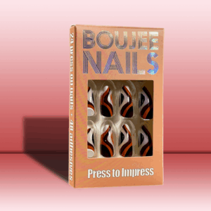 70’s Brown Swirls | Press on Nails | Glitter