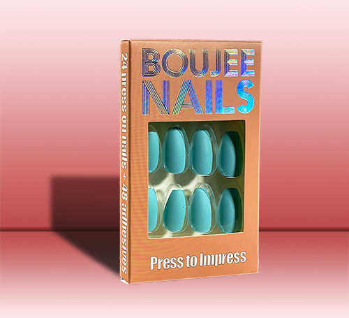 Check Please | Press on Nails |  Matte Aqua