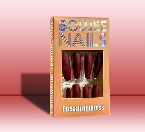 Just a Simple Girl | Press on Nails |  Deep Red