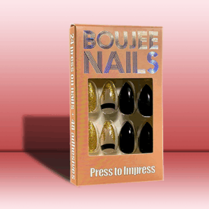 Black and Gold | Press on Nails | Glitter
